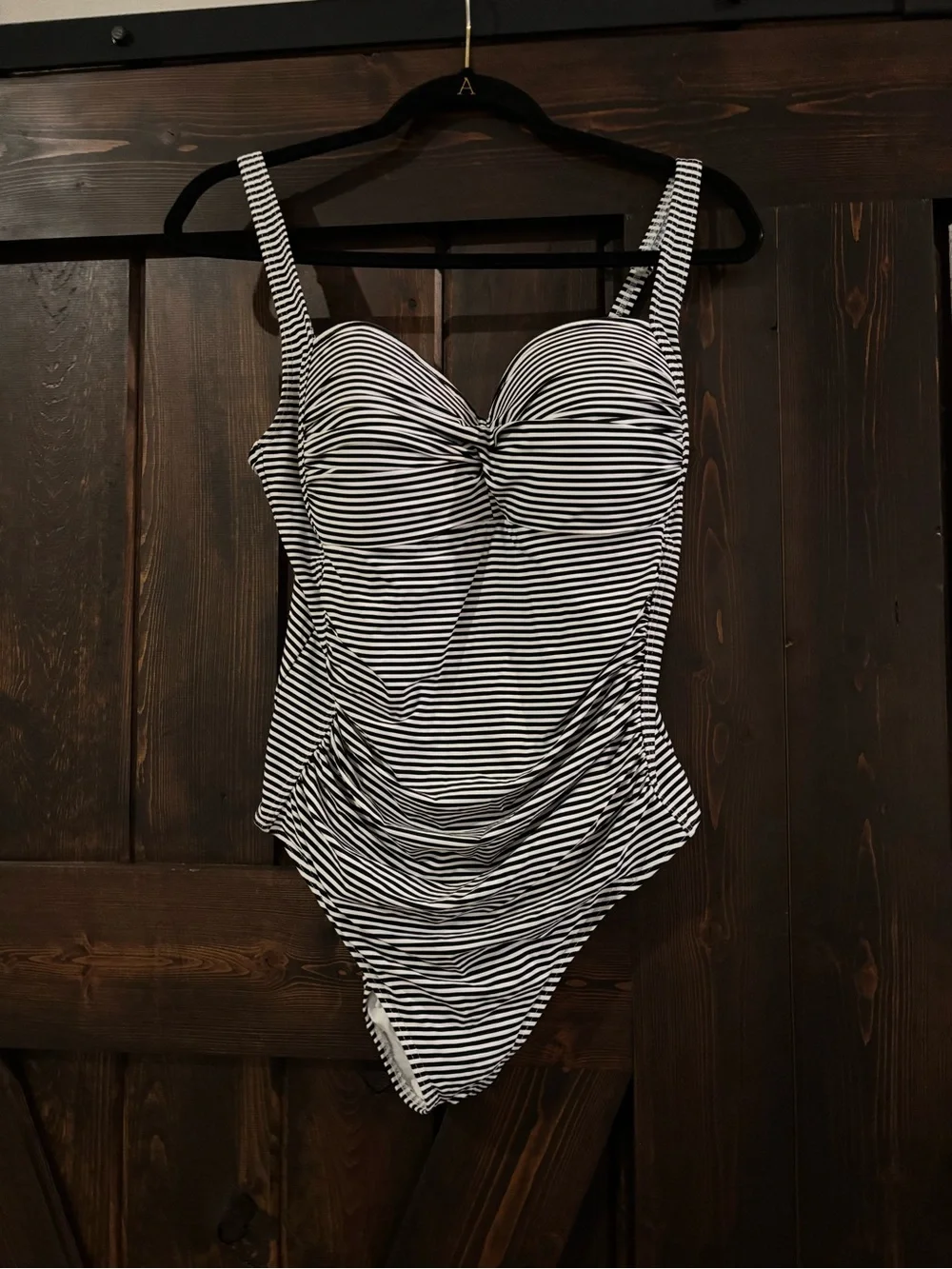 Black & White Striped Women’s One-Piece Swimsuit